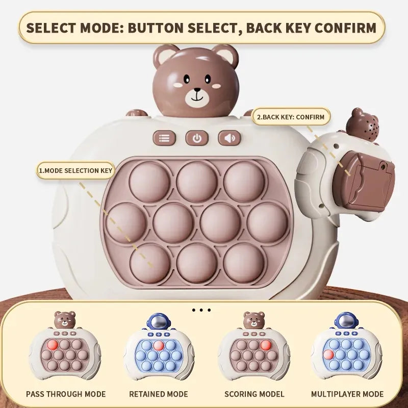 Pop Quick Push Bubbles Game Machine Kids Cartoon Fun Whac-A-Mole Squeezing Toys Anti Stress Sensory Bubble Pop Fidget Toy Gifts Hooobox Shop